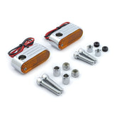 Lango, Turn Signals. Chrome. Amber Lens. Df Marker Lights Mcs