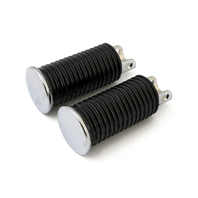 Oem Style Foot Pegs, Large Diameter. Chrome End Cap Footpegs Mcs