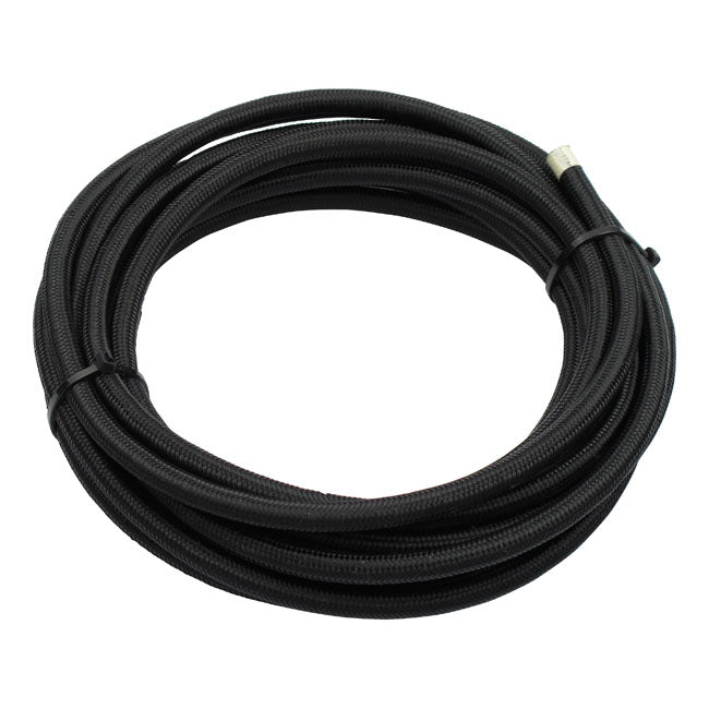 Braided Hose 1/4" (6mm). Black Nylon Fuel Line Mcs