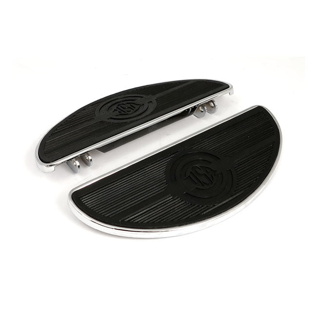 Oval Early Style Floorboards. Solid. Chrome Floorboards Mcs