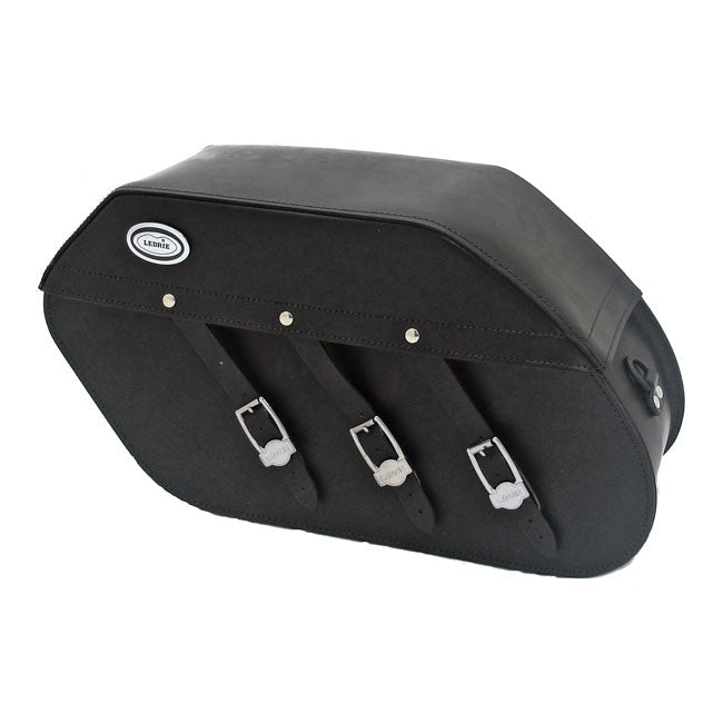 MCS, reinforced rigid leather saddlebag set. 22 liter Saddlebags Mcs