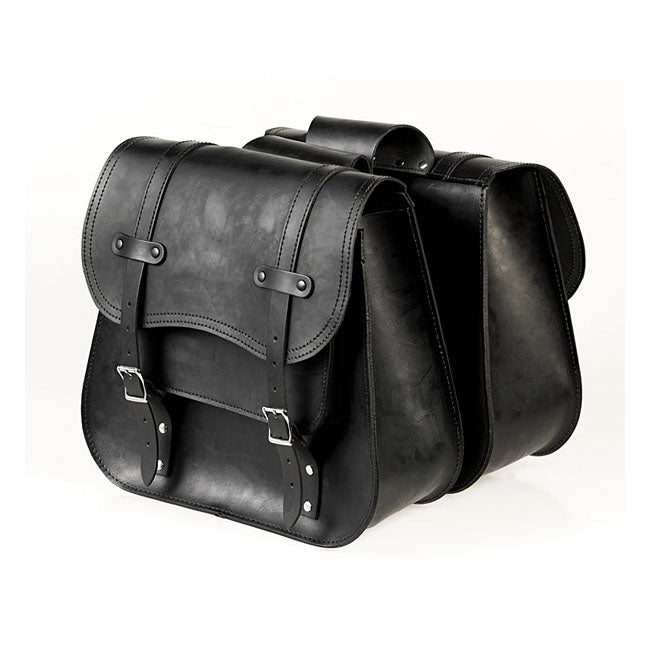 MCS, reinforced rigid leather saddlebag set. Throw-over Saddlebags Mcs