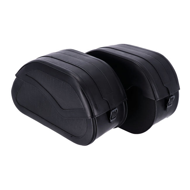 MCS, reinforced rigid leather saddlebag set. 32 liter Saddlebags Mcs