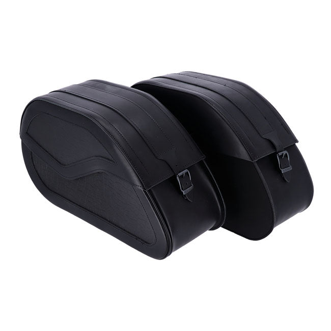 MCS, reinforced rigid leather saddlebag set. 32 liter Saddlebags Mcs
