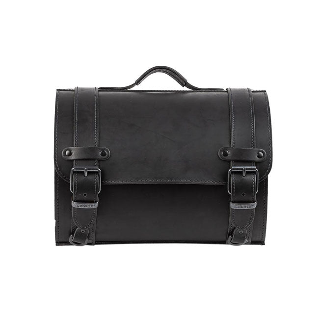 MCS, motorcycle leather suitcase. 26 liter. Black Saddlebags Mcs