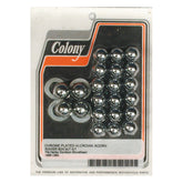 Colony, Shovel rocker box top nut kit. Chrome, Acorn ROCKER BOX NUT KITS Colony