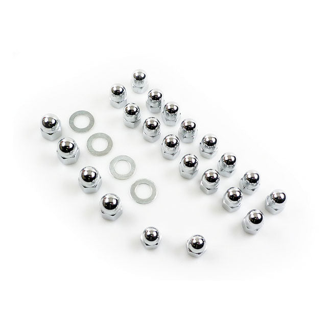 Colony, Shovel rocker box top nut kit. Chrome, Acorn ROCKER BOX NUT KITS Colony