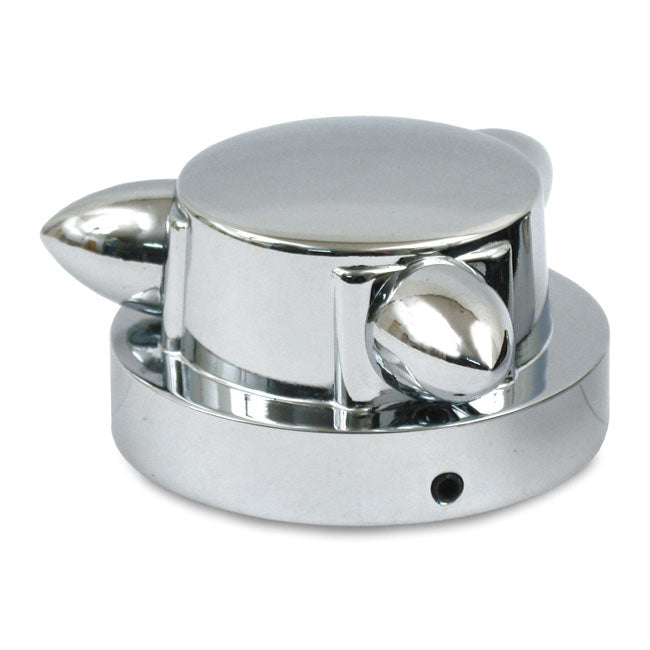 Kromett, Gas Cap Cover Small. Chrome Gascaps Covers Mcs