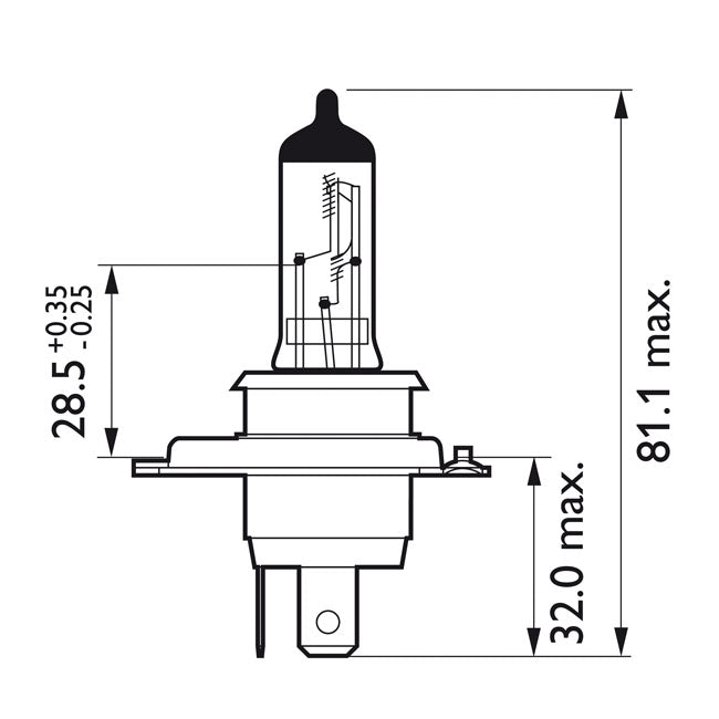 Philips Vision Moto headlamp bulb H4 BULBS Philips