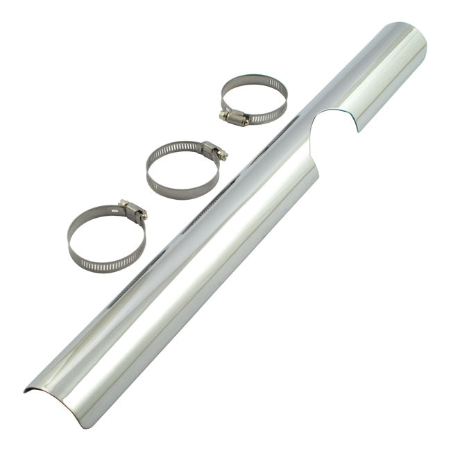 Flt Header Heat Shield, Lower Right. Chrome Exhaust Heat Shields Mcs