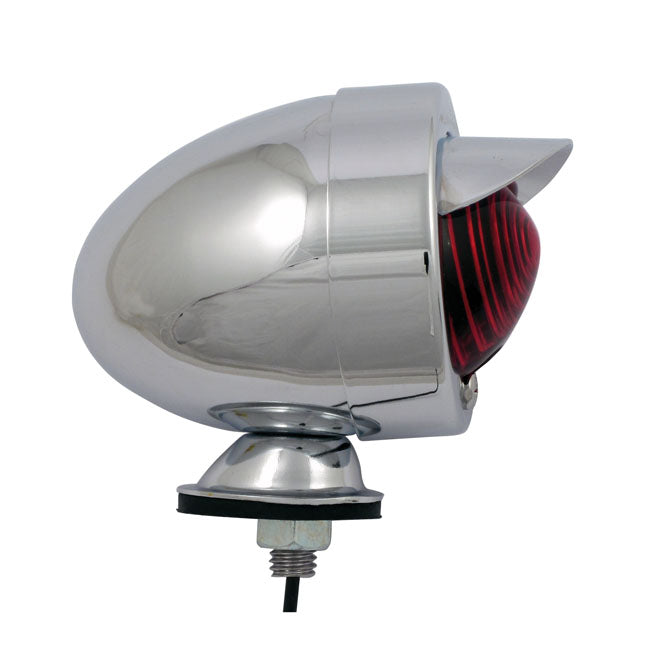 Bullet Marker Light. Chrome. Red Lens. Sf. Stud Mount. Visor Turn Signals Mcs