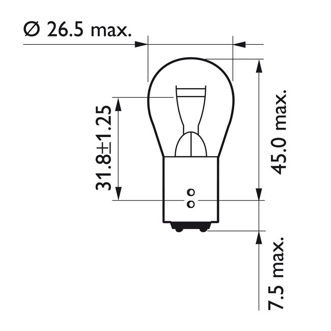 Philips taillight light bulb PR21/5W, red lens BULBS Philips