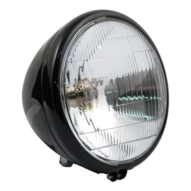 6 1/2" Springer Headlamp Assembly. 6v. Black Headlamps Mcs