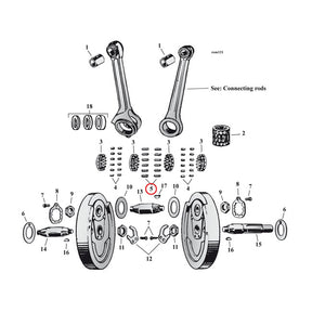 Pinion Shaft (Right Side) & Long Conrod Rollers, +.0010" Rollers Mcs