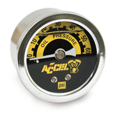 ACCEL, oil pressure gauge, 0-60 PSI. Chrome OIL PRESSURE GAUGES Accel