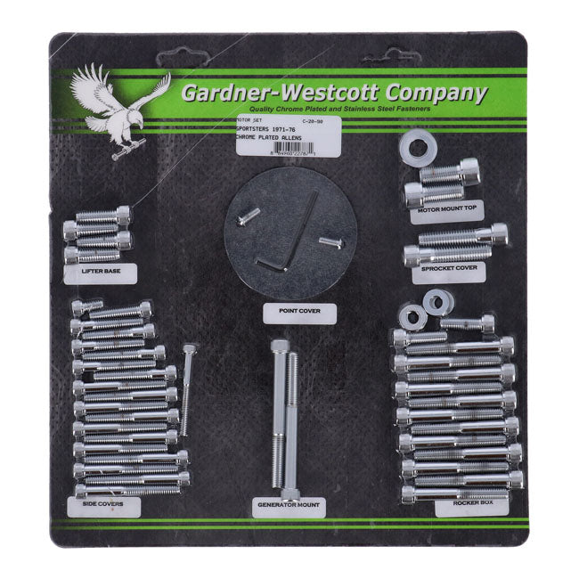 Motor Screw Sets, Chrome Allen Motor Screw Kits Gardner Westcott