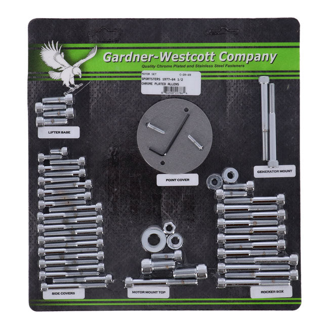 Motor Screw Sets, Chrome Allen Motor Screw Kits Gardner Westcott