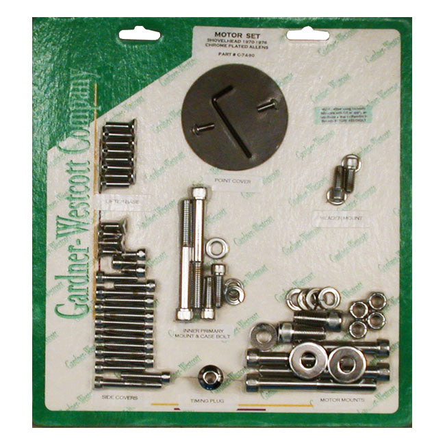 Motor Screw Sets, Chrome Allen Motor Screw Kits Gardner Westcott