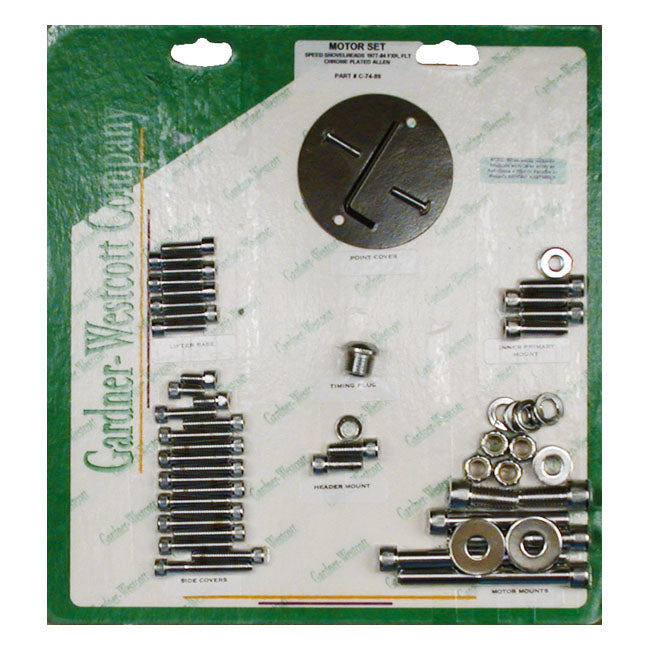 Motor Screw Sets, Chrome Allen Motor Screw Kits Gardner Westcott