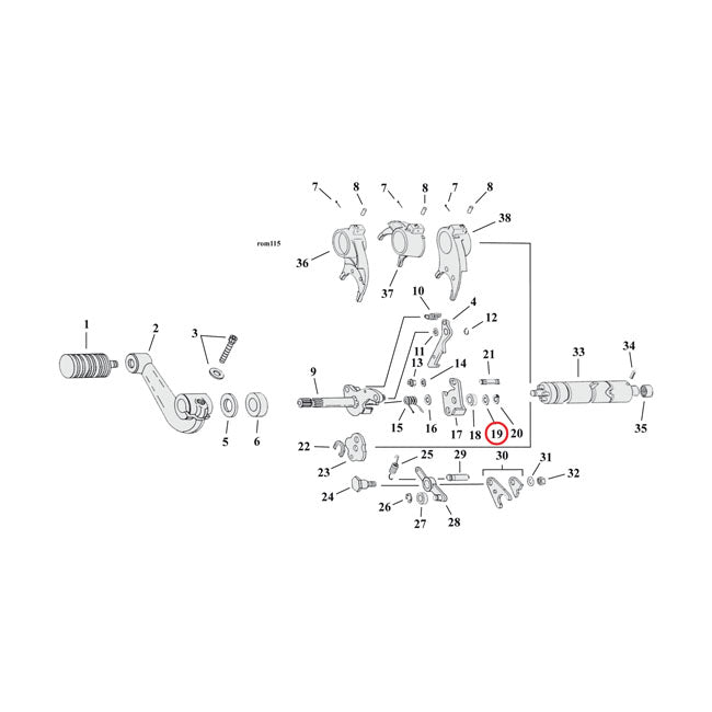 Washer, Shifter Bushing Retaining Ring Shifter Parts Mcs