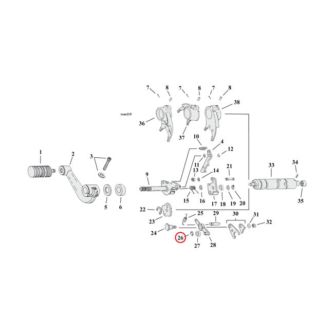 Retaining Ring, Detent Arm Transmission Retaining Rings Mcs