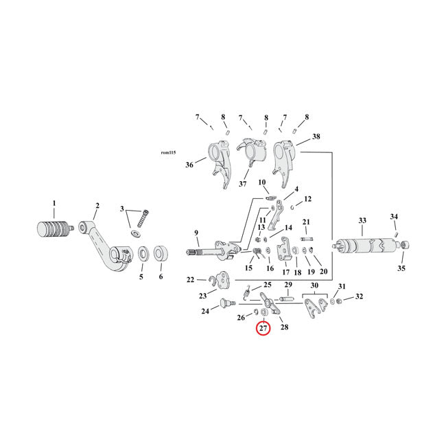 Roller, Detent Arm Transmission Shifter Parts Mcs