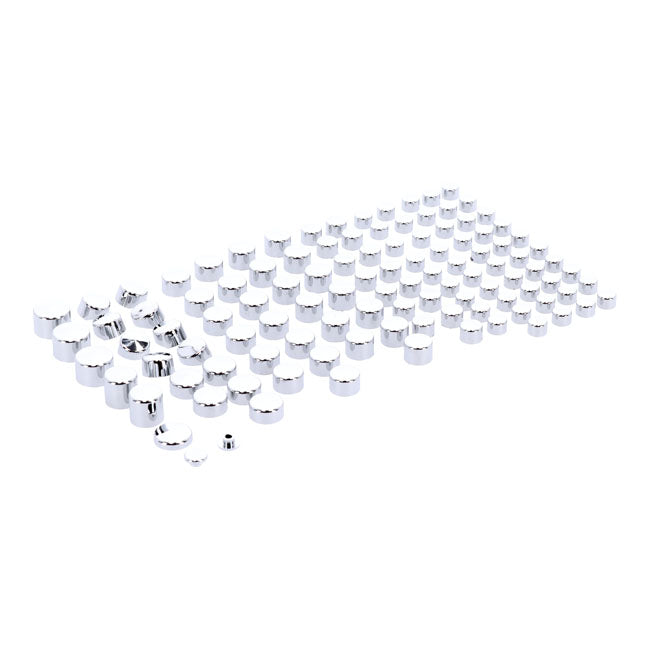 Smoothtopps, Push On Cover Set (111pc). Chrome Bolt Covers Usa Sizes Mcs