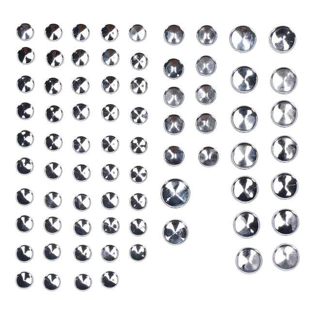 Smoothtopps, Push On Cover Set (75pc). Chrome Bolt Covers Usa Sizes Mcs