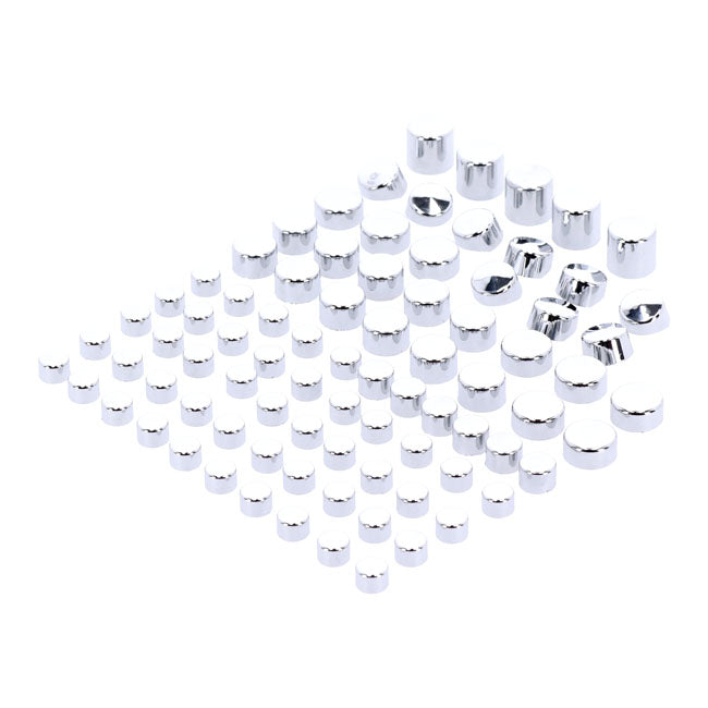 Smoothtopps, Push On Cover Set (83pc). Chrome Bolt Covers Usa Sizes Mcs
