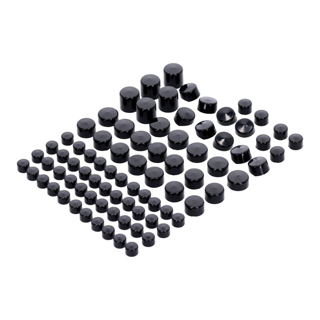 Smoothtopps, Push On Cover Set (83pc). Black Bolt Covers Usa Sizes Mcs