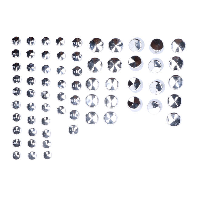 Smoothtopps, Push On Cover Set (76pc). Chrome Bolt Covers Usa Sizes Mcs