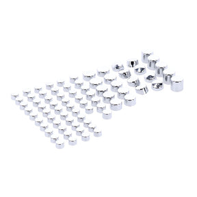Smoothtopps, Push On Cover Set (76pc). Chrome Bolt Covers Usa Sizes Mcs