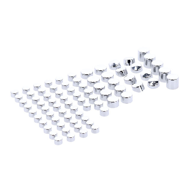 Smoothtopps, Push On Cover Set (76pc). Chrome Bolt Covers Usa Sizes Mcs