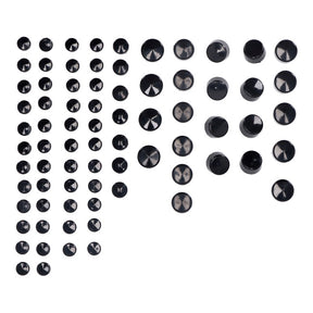 Smoothtopps, Push On Cover Set (76pc). Black Bolt Covers Usa Sizes Mcs