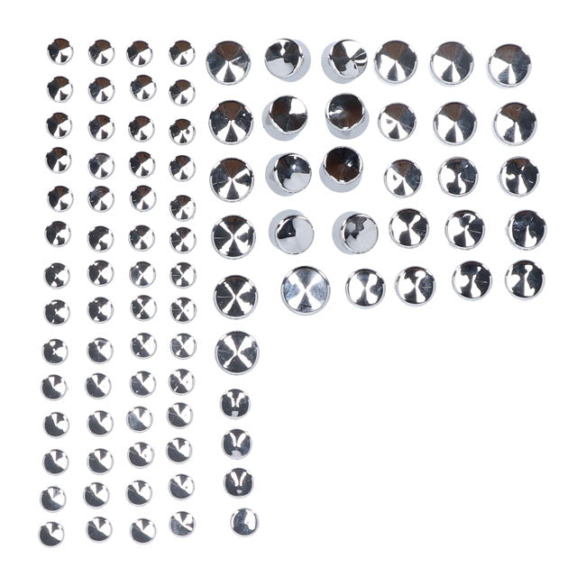 Smoothtopps, Push On Cover Set (86pc). Chrome Bolt Covers Usa Sizes Mcs