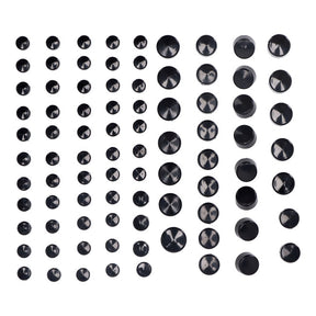 Smoothtopps, Push On Cover Set (86pc). Black Bolt Covers Usa Sizes Mcs