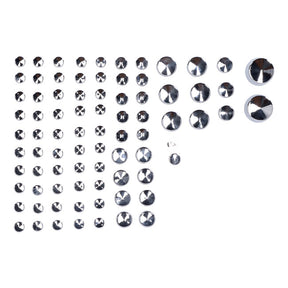 Smoothtopps, Push On Cover Set (81pc). Chrome Bolt Covers Usa Sizes Mcs