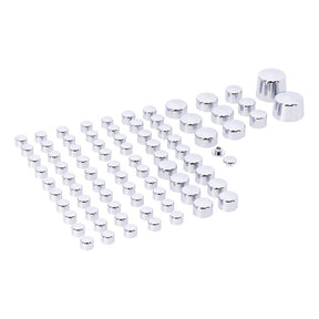 Smoothtopps, Push On Cover Set (81pc). Chrome Bolt Covers Usa Sizes Mcs