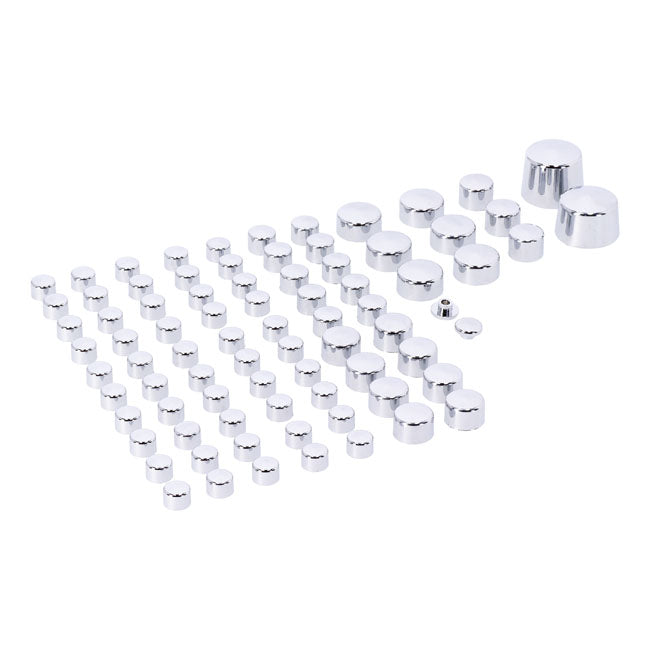 Smoothtopps, Push On Cover Set (81pc). Chrome Bolt Covers Usa Sizes Mcs