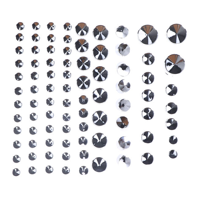 Smoothtopps, Push On Cover Set (87pc). Chrome Bolt Covers Usa Sizes Mcs