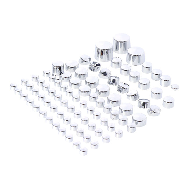 Smoothtopps, Push On Cover Set (87pc). Chrome Bolt Covers Usa Sizes Mcs