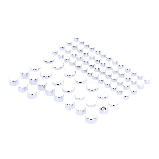 Smoothtopps, Push On Cover Set (77pc). Chrome Bolt Covers Usa Sizes Mcs