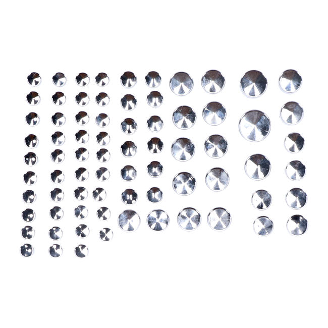 Smoothtopps, Push On Cover Set (74pc). Chrome Bolt Covers Usa Sizes Mcs