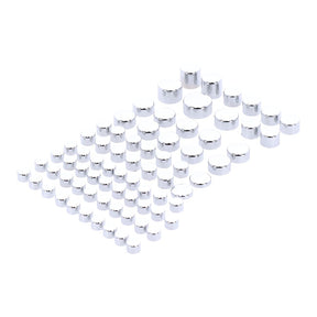 Smoothtopps, Push On Cover Set (74pc). Chrome Bolt Covers Usa Sizes Mcs