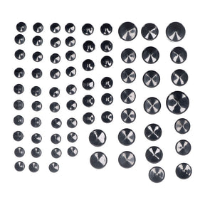 Smoothtopps, Push On Cover Set (74pc). Black Bolt Covers Usa Sizes Mcs