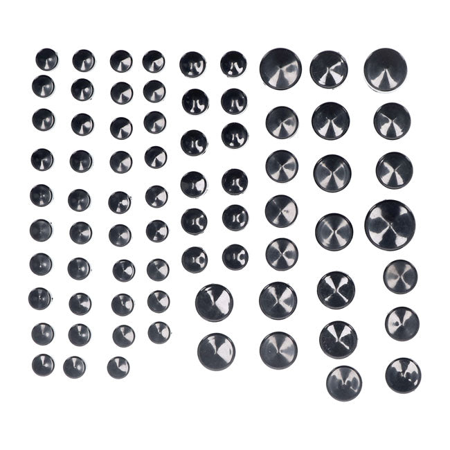 Smoothtopps, Push On Cover Set (74pc). Black Bolt Covers Usa Sizes Mcs