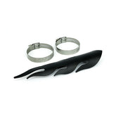 Flamed Heat Shield Set 8" Long Black Exhaust Heat Shields Mcs