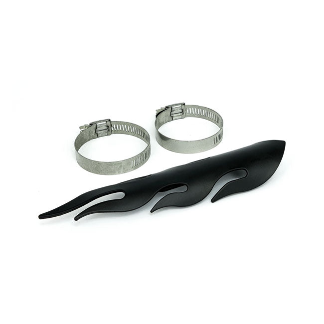 Flamed Heat Shield Set 8" Long Black Exhaust Heat Shields Mcs