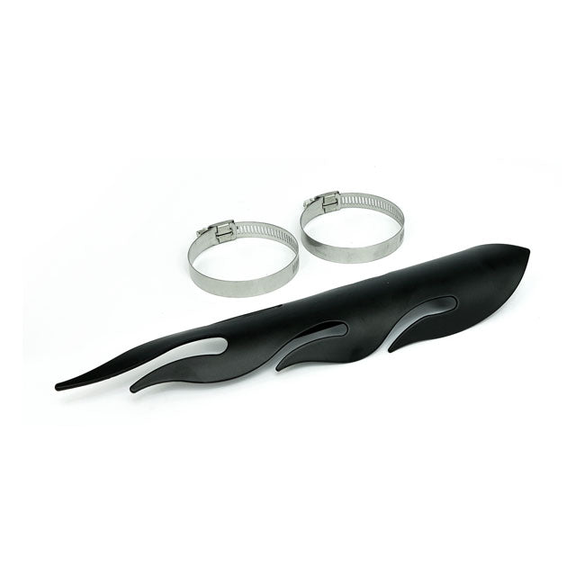 Flamed Heat Shield Set 12" Long Black Exhaust Heat Shields Mcs