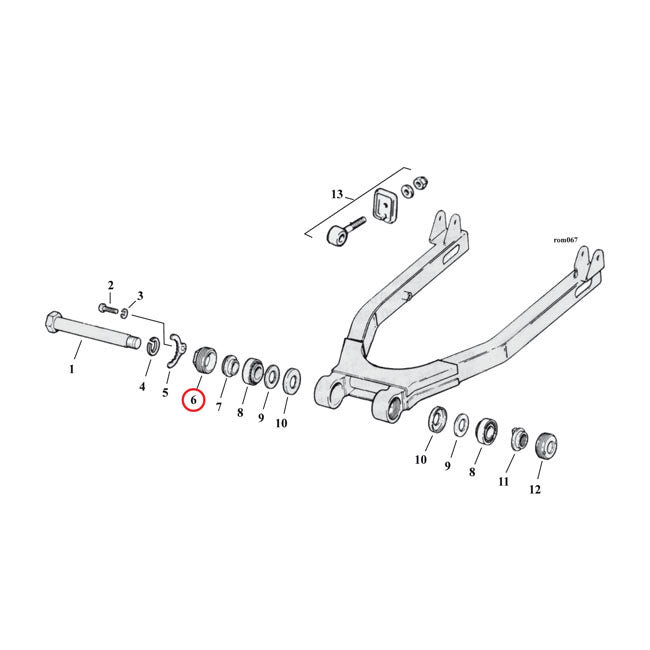 Lock Nut, Right Swingarm Bearing Swingarms Assy Mcs